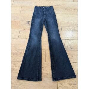 We The Free Free People Jade Flare Jeans Faded Black Size 27 Bell Bottom (985)